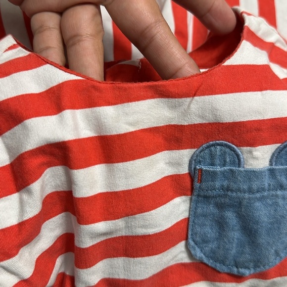 Disney Baby Minnie Mouse Red White Stripe Dress Baby Size 12/18 Months - Picture 10 of 10